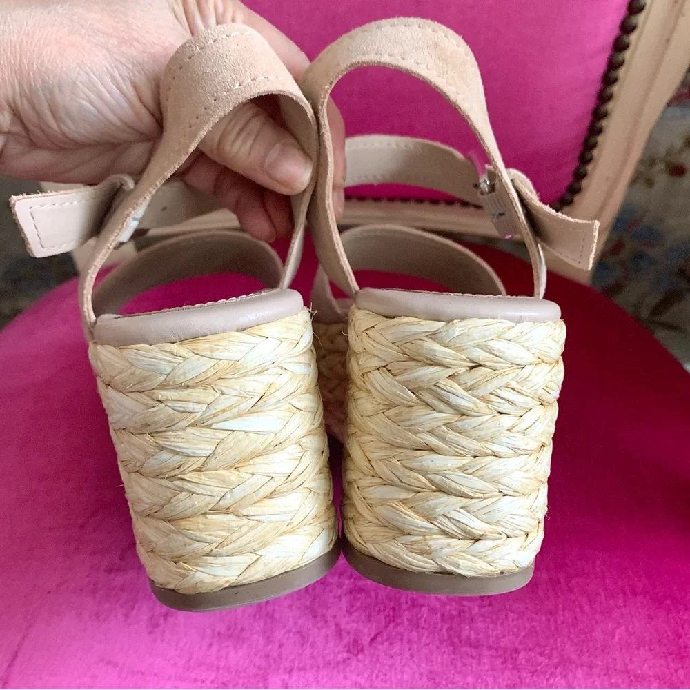 Marc Fisher Beige Espadrille Platform Sandals